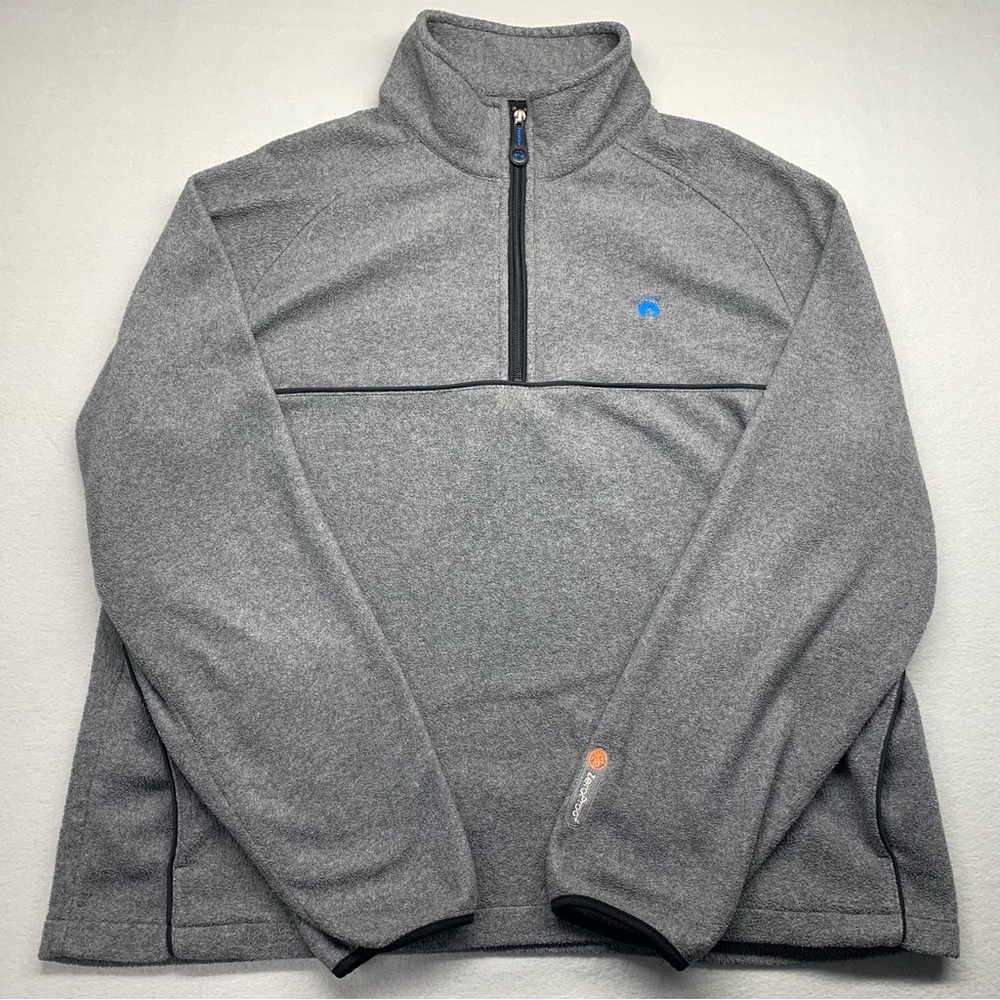 FIELDGEAR 1/4 Zip Fleece Jacket Sweatshirt Mens Large L Gray Pullover Pockets